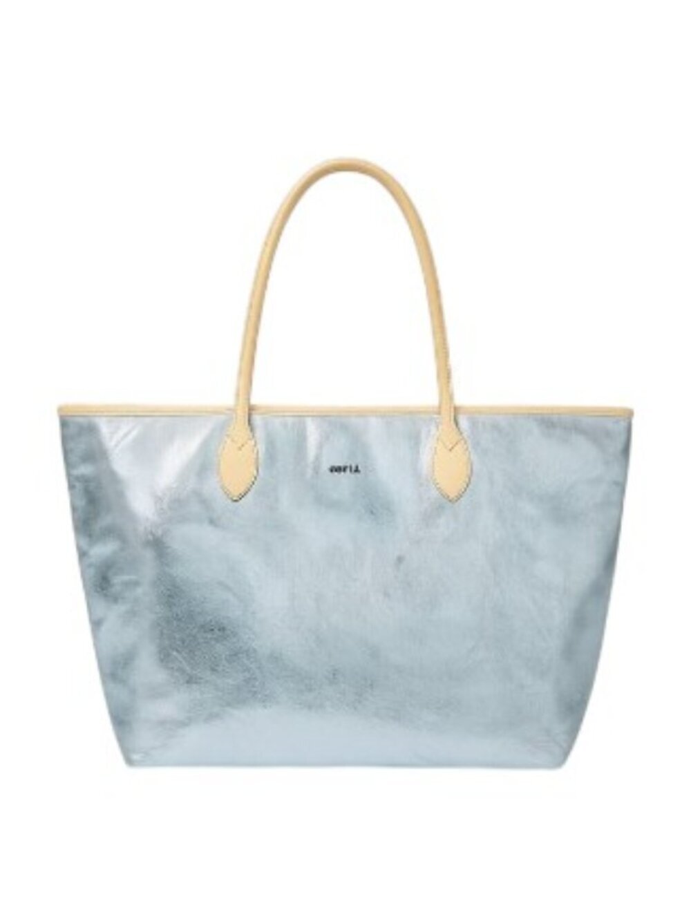Sorial Holiday Tote Light Blue Vegan Leather Metallic Glazed Shopper Bag NWT